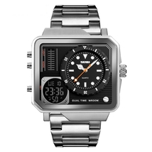 SKMEI 1392 Multifunction Steel Electronic Watch Dual Time Waterproof Alarm Japan - £38.36 GBP