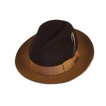 Men BENTLY Hat Australian Wool Fedora Damien Collection DM756 Brown/Camel image 2