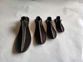 4 Antique Cobbler&#39;s Shoe Last/Lathe Top pieces Cast Iron - £47.84 GBP