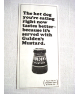 1976 Ad Gulden&#39;s Mustard The Hot Dog You&#39;re Eating Right Now Tastes Better - $7.99