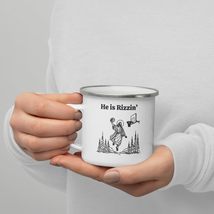 Funny Coffee Mug - He is Rizzin&#39; Enamel Mug, Funny Jesus Playing Basketb... - $20.74