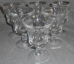 Set (6) Fostoria Glass JAMESTOWN CLEAR PATTERN Wine Stems - $753.65 MXN