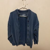 Vintage Azul Willi&#39;s Indigo Teñido Suéter Vaqueros Cuello Henley Dinamar... - $89.21 CAD