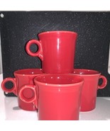 Fiestaware O Ring Coffee Mugs Scarlet  Red Homer Laughlin- Set of 4 - $449.92 MXN