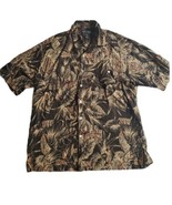 Tori Richard L Black w/Gold Palm Leaves Cotton Lawn Short Sleeve Shirt H... - €28,64 EUR