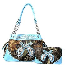 Western Handbag Camouflage Gun Pistol Pocket Camo Rhinestone Purse With ... - £45.58 GBP