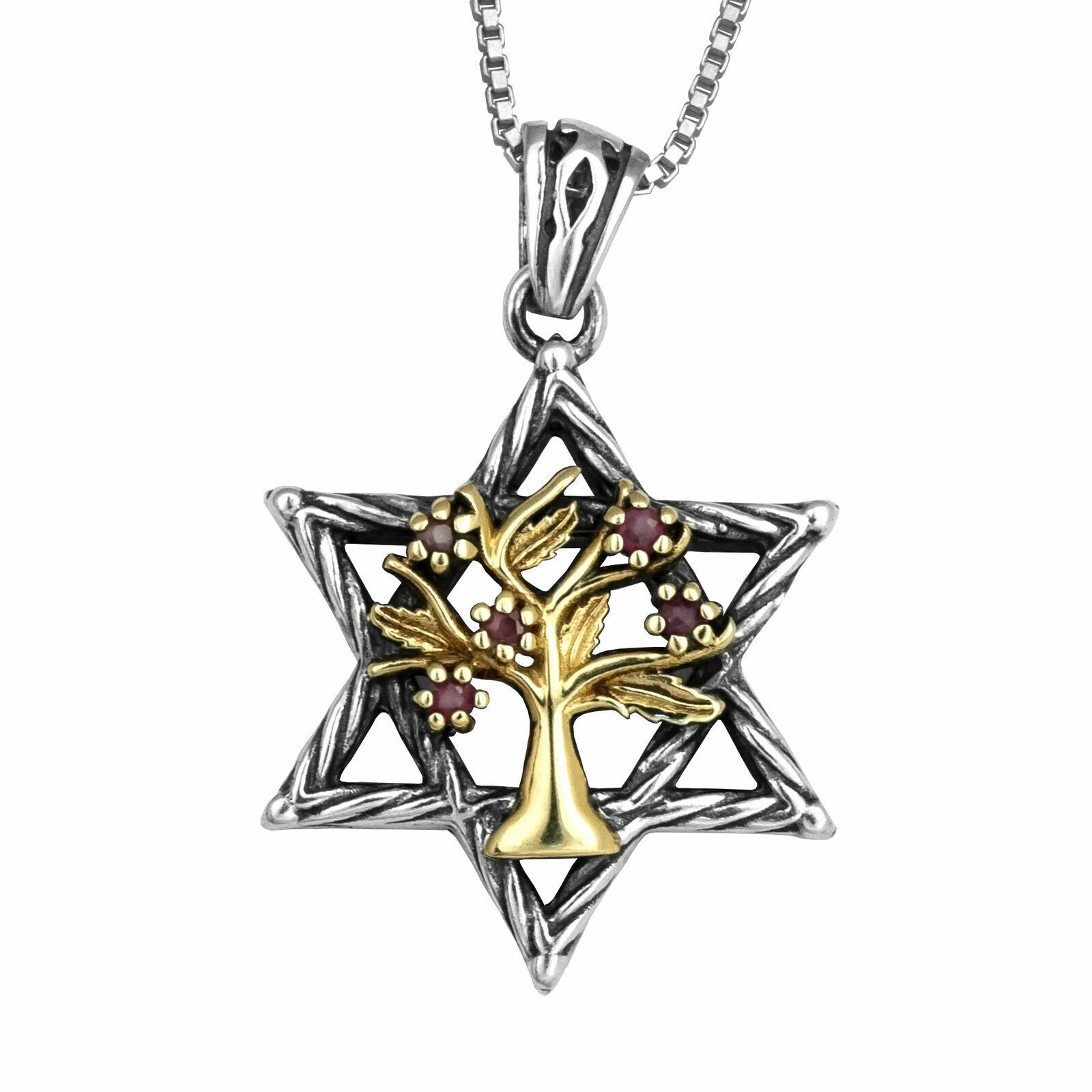 Primary image for Kabbalah Pendant  Star of David and Tree of Life Silver 925 Gold 9K Jewelry 1.09