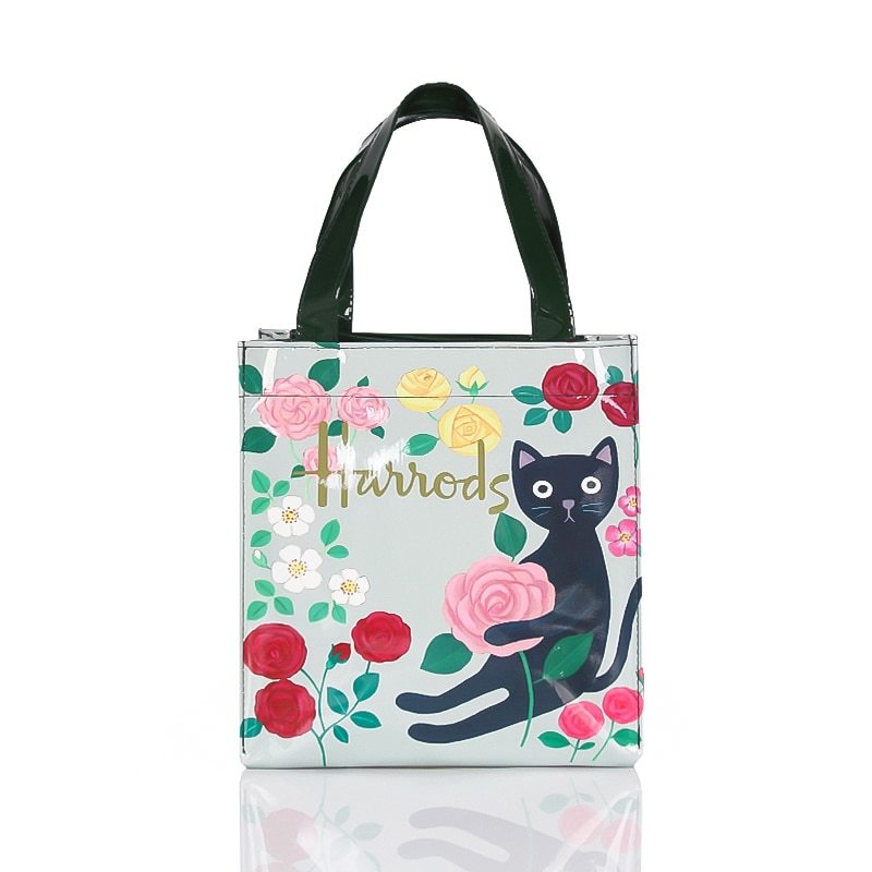 Primary image for London Style PVC Reusable Shopping Purses Large Eco Friendly Flower Women's Tote