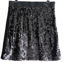 Leyendecker Los Angles Skirt 10 M Mini Black Sequin Silk Party Evening New - £31.96 GBP