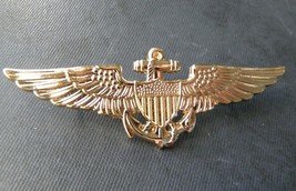 USMC MARINES MARINE CORPS AVIATOR WINGS LAPEL PIN BADGE 2.6 INCHES GOLD ... - £6.00 GBP