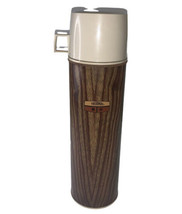 Vintage King Heeley 13.5 &quot; Wood Grain Thermos GUC - $17.30
