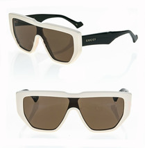 GUCCI 0997 White Black Brown 003 Geometric Sunglasses GG0997S Unisex Authentic - £287.80 GBP