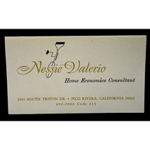 Vtg 1960s Business Card Nessie Valerio Home Economics Consultant Pico Rivera CA - £13.56 GBP