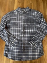 Eddie Bauer Flannel Shirt Mens TL Large Tall Plaid Blue 100% Cotton Long... - $25.16