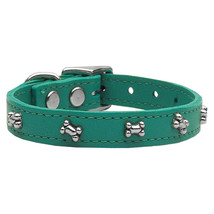 Jade Genuine Leather Dog Bone Collar for French Bulldog, Yorkie, All Breeds - £28.12 GBP+