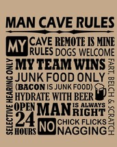 Man Cave Rules  Print great wall hanging &quot;8x10&quot;decorations picture Fathers Day - £7.94 GBP