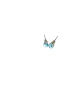 Vintage Blue White Speckled Ball Globe Stud Earrings Womens Costume Jewelry - $16.51 CAD