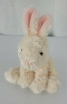 Russ Stuffed Plush Cream Ivory White Ecru Beanbag Bunny Rabbit Pink Ear ... - £38.80 GBP