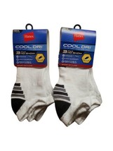 Hanes Men&#39;s Cool Dri™ No Show Socks With Ventilation 6-Pack shoe size 6-12 white - $19.34