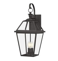 Glenneyre 11 in. Matte Black French Quarter Gas Style Wall Lantern Clear... - £51.43 GBP