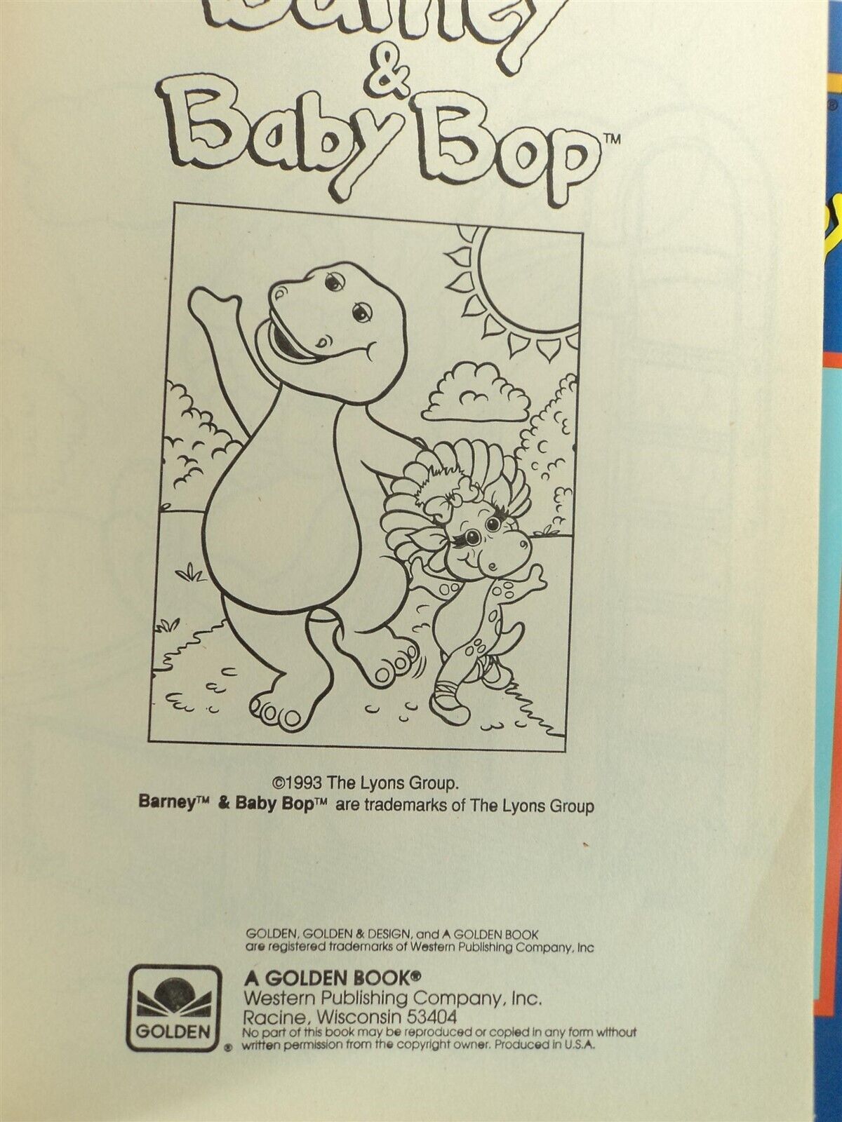 Vintage 1993 Lot of 2 Barney & Baby Bop Coloring Activity Books - Other Animation Merchandise