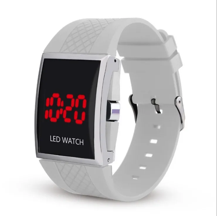 Simple LED  for Men Fashion  Red Light Digital Watch  Watch Clic Black White Men - £86.24 GBP