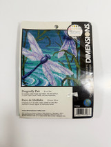 “Dimensions” 5x5” Needlepoint Dragonfly Pair -New In Pkg - $10.88