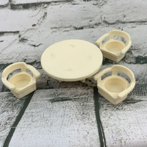 Vintage Fisher Price Little People Replacement White Table &amp; Chairs - £9.34 GBP