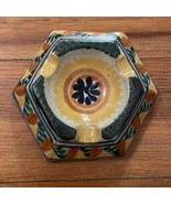 Mexican Pottery Ashtray Yellow Green Terracotta - £10.33 GBP