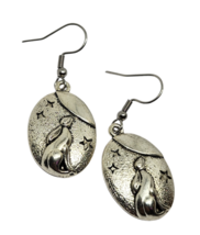 Boucles d&#39;oreilles Moon Gazing Hare Pewter Ostara Pagan Wiccan Spring Ha... - £11.15 GBP