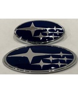 2 Pcs, Subaru Grille Emblem Front & Rear Blue Chrome Star, Outback Impreza WRX  - $34.99