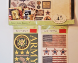 K &amp; Company US Army American Scapbook Paper Kit and Stickers Lot Soldier... - $22.72