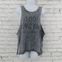 Vintage Havana Womens Shirt Small Gray Acid Wash 100 Percent Good Vibes Tank Top - £9.96 GBP