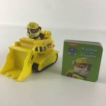 Paw Patrol Rubble Figure Construction Vehicle with Board Book Lot Spin M... - $23.71