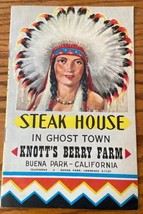 Ghost Town Knott&#39;s Berry Farm Knott&#39;s Steak House Menu Booklet Californi... - £11.58 GBP