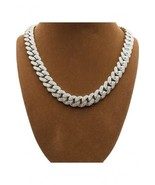 24 Inch Cuban Link Chain 18K White Gold Plated 14mm For Men And Women - €30,69 EUR