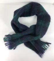 Vtg Mohair Wool Scarf Scotland Edinburgh Woollen Woolen Mill Black Watch Plaid - £15.57 GBP