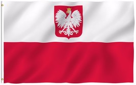 Anley Fly Breeze 3x5 Foot Poland State Ensign Flag Polish Eagle Flags Polyester - £8.04 GBP