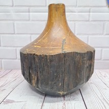 VTG Live Edge Sculptural Solid Wood Vessel Vase Weedpot Home Decor, 9in ... - $26.48 CAD