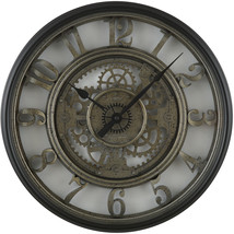 Moving Gear 20&quot; Large Wall Clock, Industrial Age Styling, Modern Rustic,... - $55.33