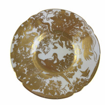 Vintage Royal Crown Derby England Porcelain Saucer Gold Aves Heavy Gildi... - $37.19