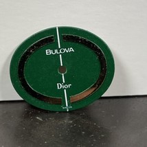 Vintage Bulova Dior Watch Dial Green &amp; Gold 16.5 x 20mm - $12.65