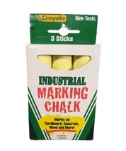Vintage 1996 Binney-Smith Yellow Industrial Marking Chalk 3 Large Sticks Crayola - £10.56 GBP