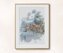 Santa Maria Cross Stitch Travel pattern pdf - Venice embroidery Italy ho... - $14.99