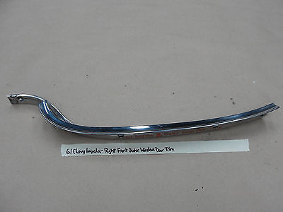 61 Chevy Impala 4DR EXTERIOR FRONT RIGHT DOOR GLASS WINDOW WEATHERSTRIP MOLDING - £38.83 GBP