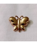 Vintage Monet Signed Gold Tone Butterfly Brooch Pin Smooth Simple 1&quot; - £9.10 GBP