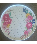 Pioneer Woman ~ 10.5&quot; Melamine Pie/Cake Plate ~ Pink Floral ~ Scalloped ... - £23.54 GBP