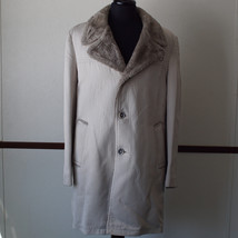 Vintage William Barry Faux Fur Lined Jacket Sz 42 Long Made in USA - $19.30