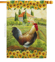 Country Rooster House Flag Barnyard Animal 28 X40 Double-Sided Banner - £29.64 GBP