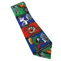 Vintage 1997 Looney Tunes Stamp Collection Bugs Taz Daffy Novelty Necktie - £17.36 GBP